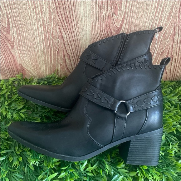 Frye and Co. Palma Stacked Womens Ankle Western Heel Booties - Picture 3 of 8